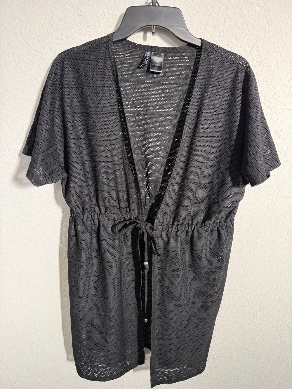 Anne Cole Black Mesh Lace Cover-Up